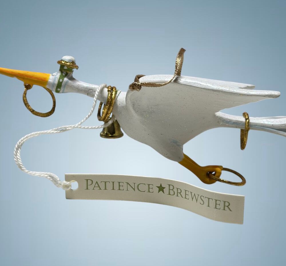 Patience Brewster Krinkles MINI Golden Rings Goose Ornament Box Tag Discontinued